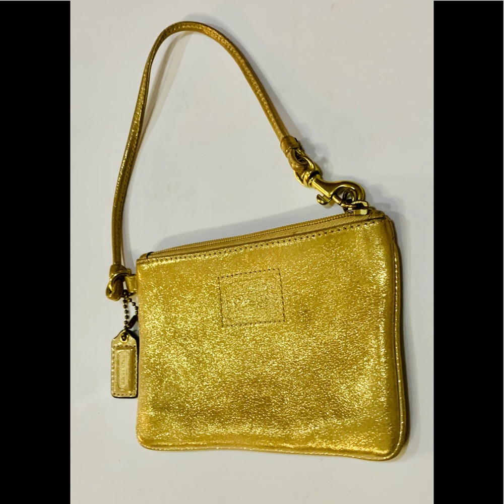 Coach Poppy Small Wristlet/ Gold Shimmer